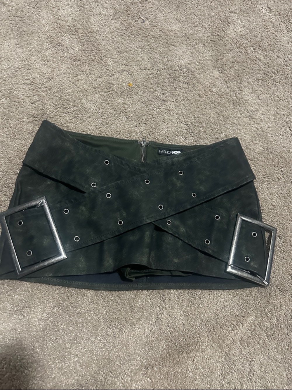 Fashion Nova Dark Green Faux Skort